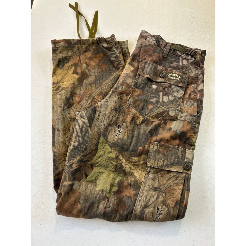 Spartan Outdoors Camo Cargo Pants Advantage Timber Woodland Men's Large‎